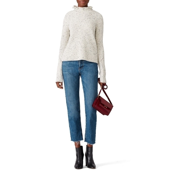 Joie Adaliz Ruffle Mock Neck Long Sleeve Sweater - Picture 1 of 11